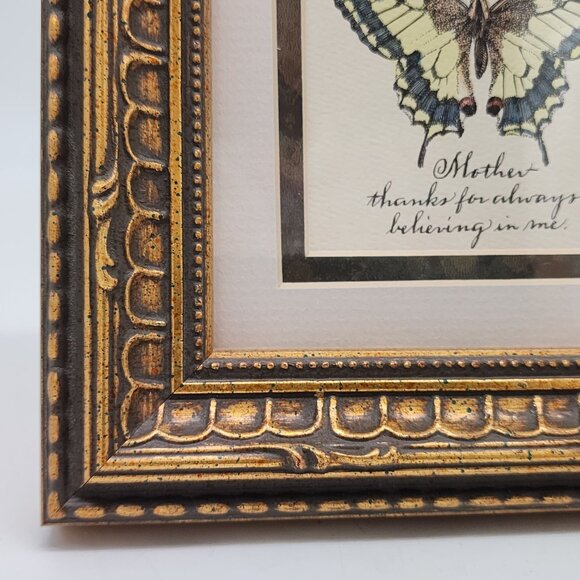 Vintage Hand Painted Embossed Butterfly in Ornate Gold Frame by MPressions - Picture 6 of 13